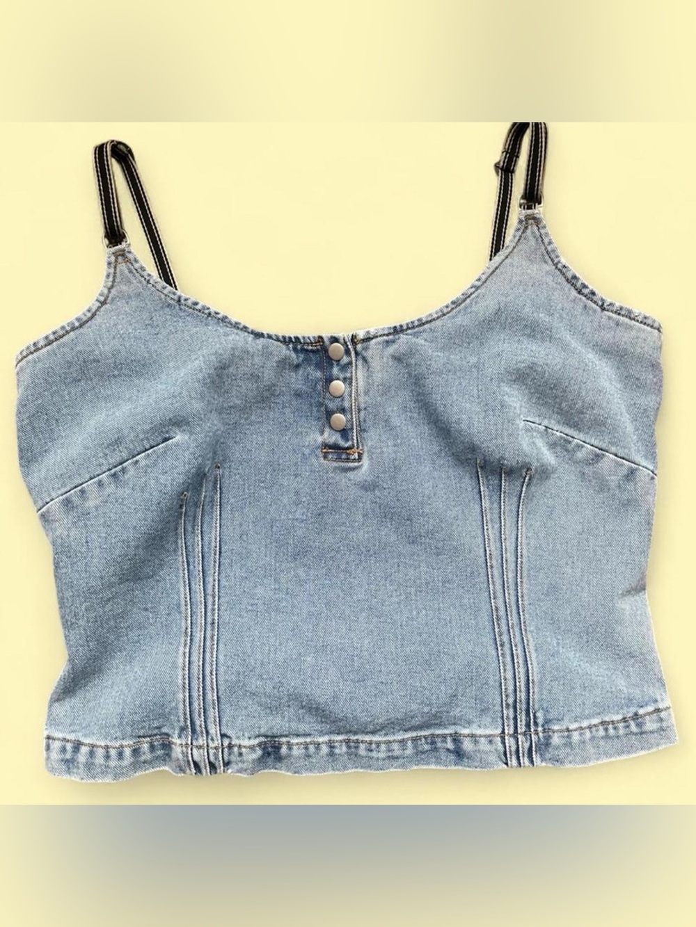 Vintage Jeanology Denim Corset Top with Adjustable Straps